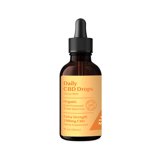 Organic CBD THC-Free Drops Citrus Mint - Extra Strength 1500mg - Broad Spectrum