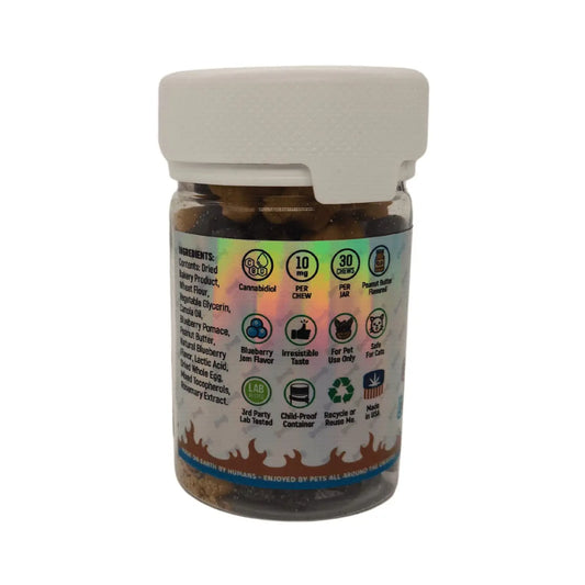 FireBarks Peanut Butter & Blueberry Jelly CBD Pet Chews – 30ct – 300mg CBD